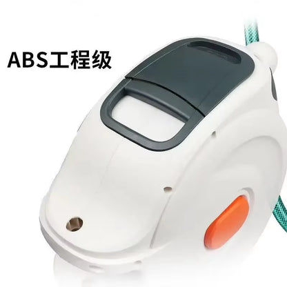 Automatic Rewind Hose Reel: 7-Pattern Nozzle with Slow Return System for Car & Garden