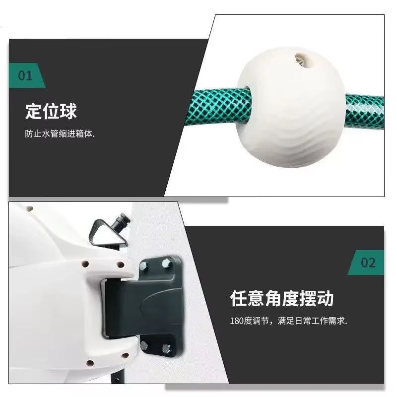 Automatic Rewind Hose Reel: 7-Pattern Nozzle with Slow Return System for Car & Garden