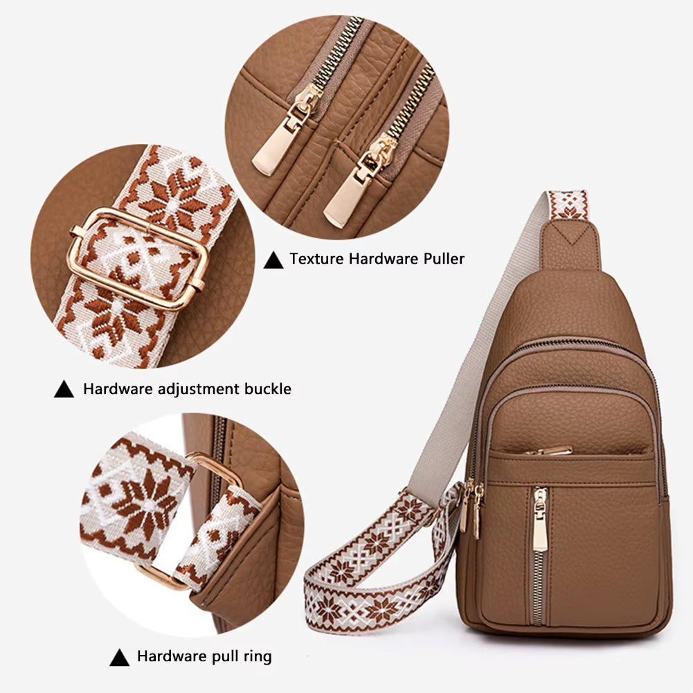 UrbanChic Crossbody – Waterproof PU Leather Chest & Shoulder Bag for Women on the Go